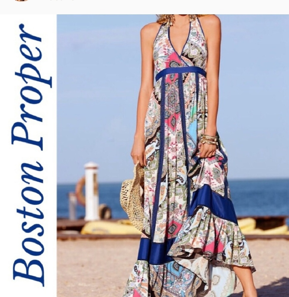 Boston proper printed maxi dress NWT Size 6 - Picture 3 of 4